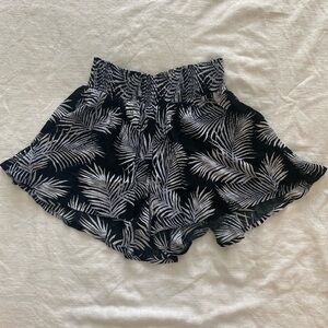 FOREVER 21 black and white palm tree swim cover up shorts